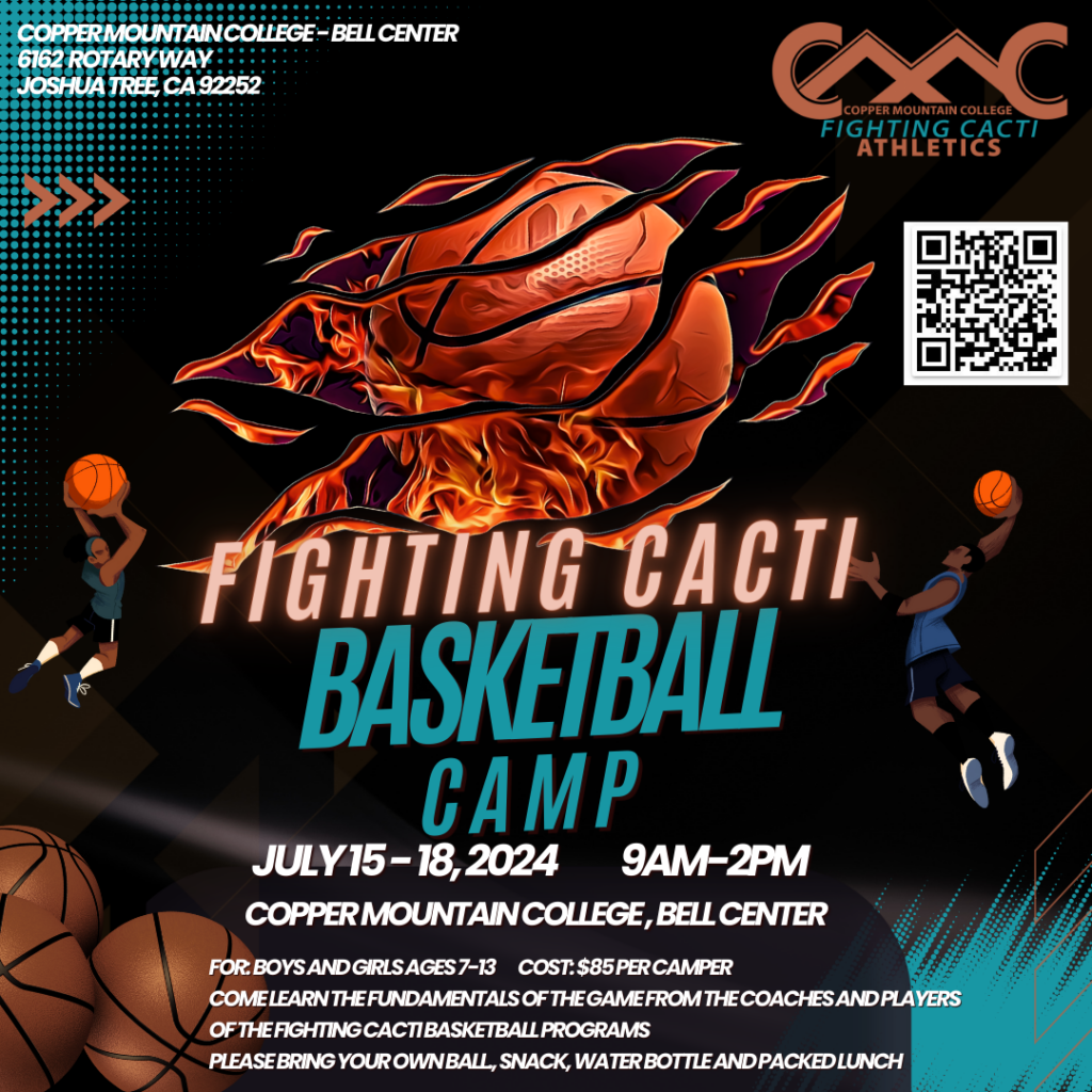 Fighting Cacti Basketball Camp promotion for July 2024